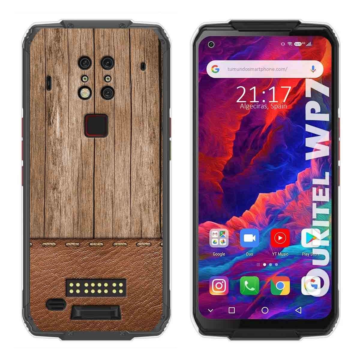 Tumundosmartphone Funda Gel Tpu para Oukitel Wp7 diseño Madera 09 Dibujos