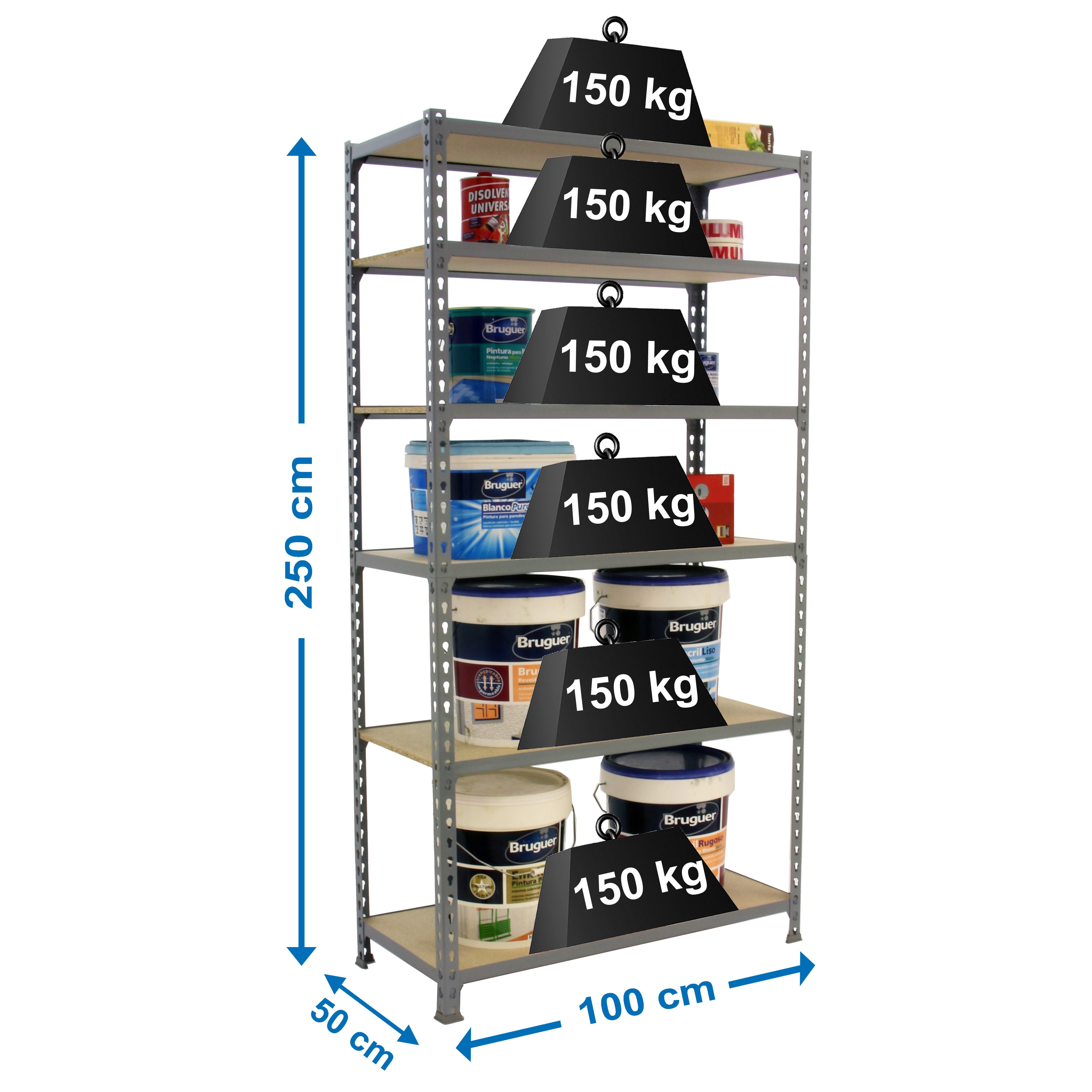 Estantería SIMONRACK SIMONRACK SimonrackMaderclick plus 6/500 gris/madera