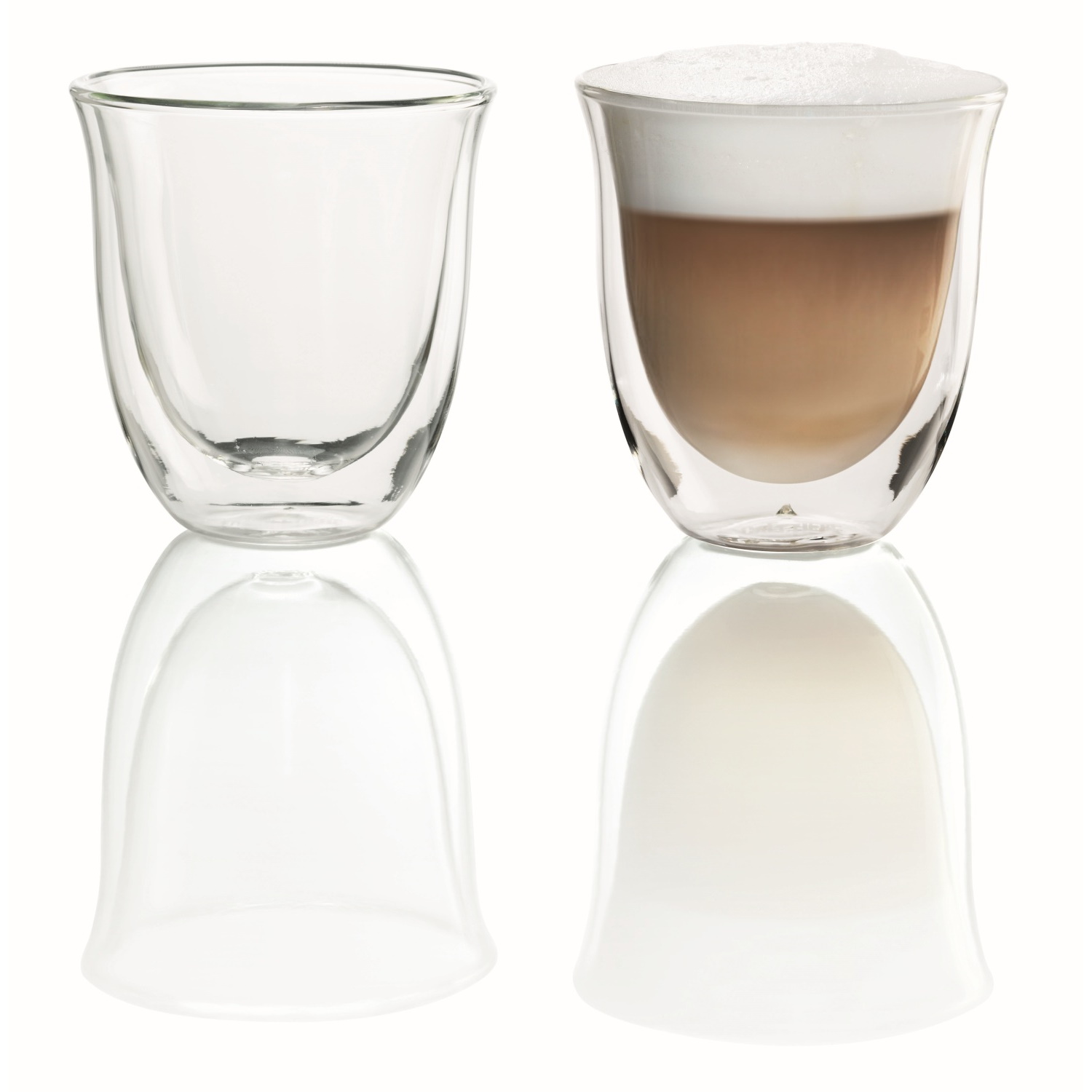 Set de 2 tazas  De'Longhi Café Latte Macchiato DLSC312, Juego de vasos de  café, Cristal, 220 ml