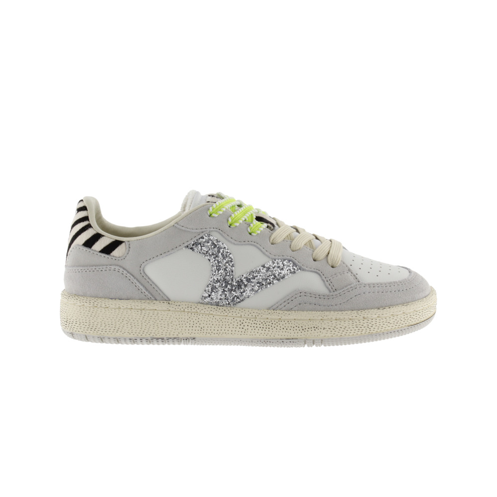Victoria 1985 SMASH Zapatillas de piel con piezas de glitter y animal print 8806117
