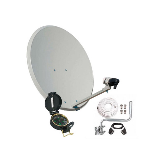 Tecatel Kit de Antena Parabólica de 60 cm LNB y soporte Blanco