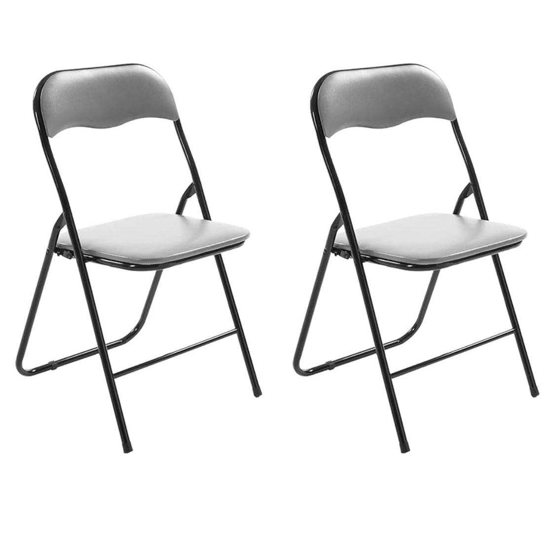 ORION91 Silla ALYA Plegable Asiento Acolchado Color Gris 45x45x80cm Estructura (VARIOS COLORES) Comedor Oficina Salón Teletrabaj