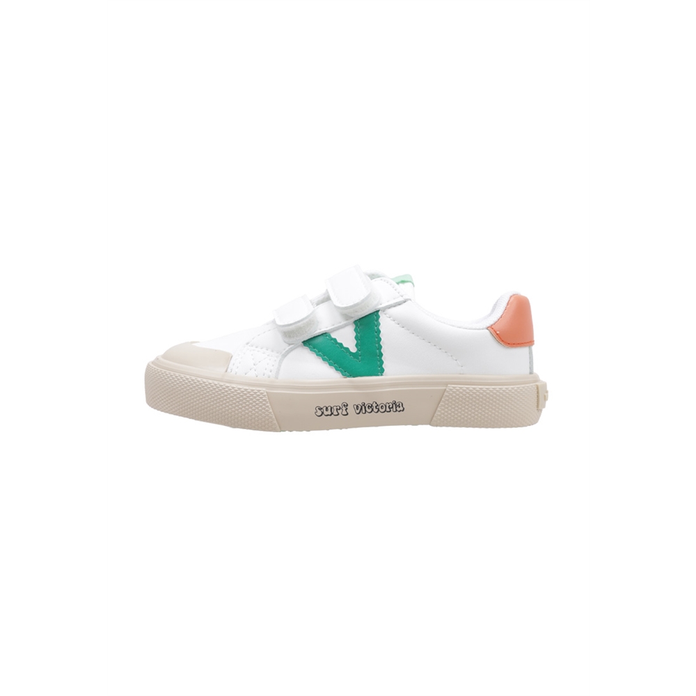 victoria TRIBU EFECTO PIEL Deportivas Con Velcro Niño Blanco