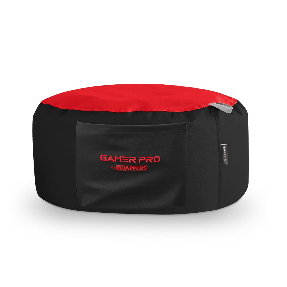Puff Redondo Gamer Rojo HAPPERS - Cómodo, ligero y resistente. Make it Happers®