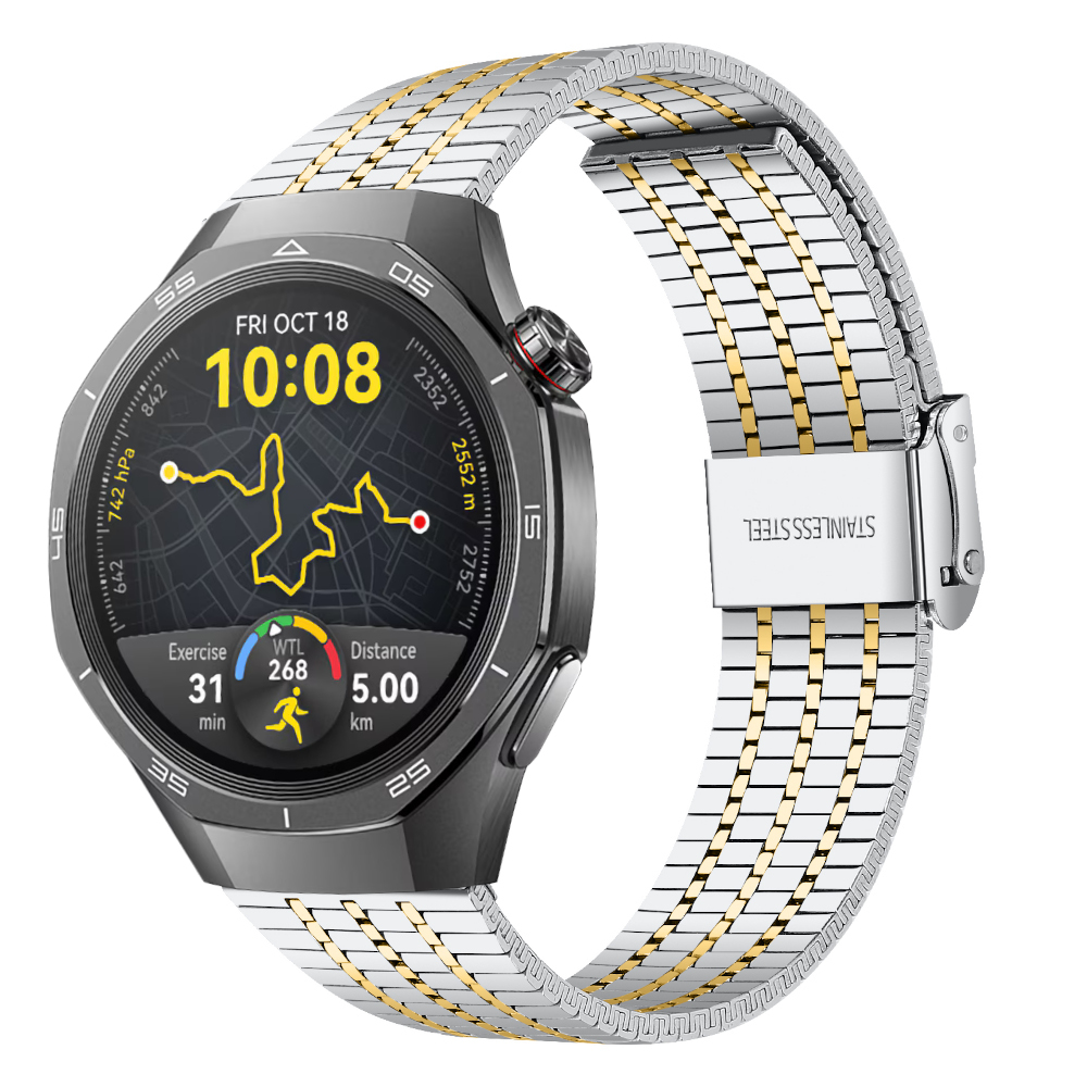 Correa de Acero para Amazfit GTR 4 / Bip 5 / Garmin Vivoactive 4 / Huaw Watch GT 5 - 46mm / GT 5 - 46mm / GT 4 - 46mm, Modelo Acero Flexible Ancho 22mm