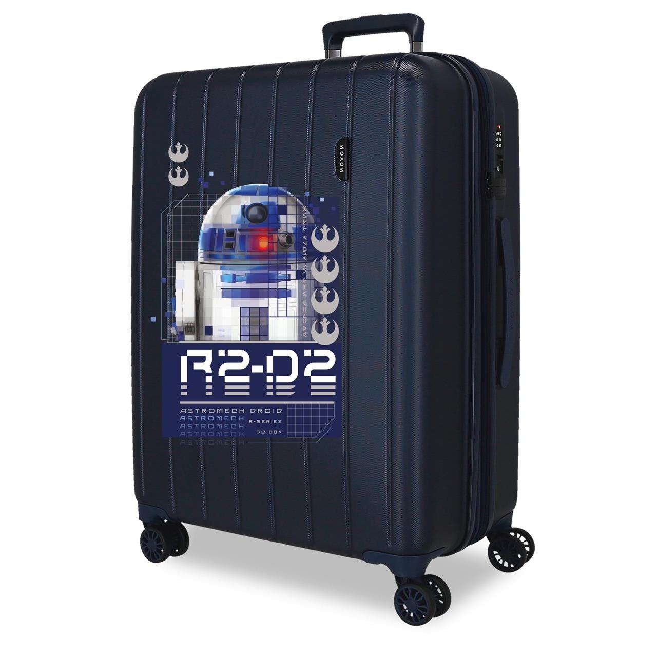 Maleta Mediana Star Wars de 84,24L con ABS Resistente, 4 Ruedas Multidireccionales y Cierre TSA, Expandible para Viajes Cómodos