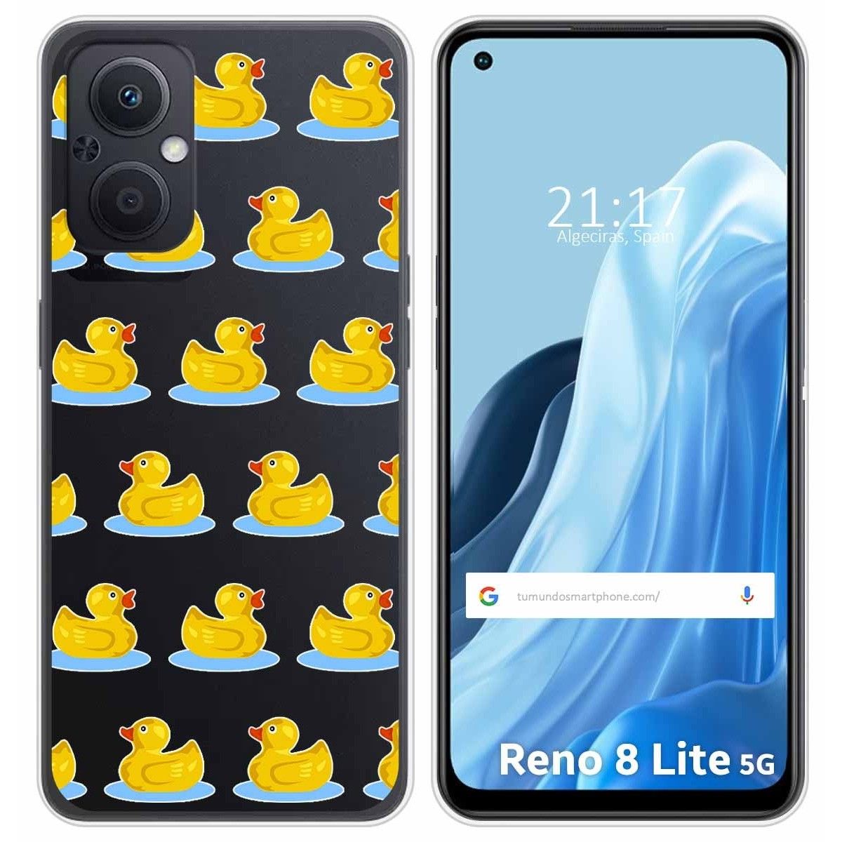 Funda Silicona Transparente para Oppo Reno 8 Lite 5G diseño Pato Dibujos