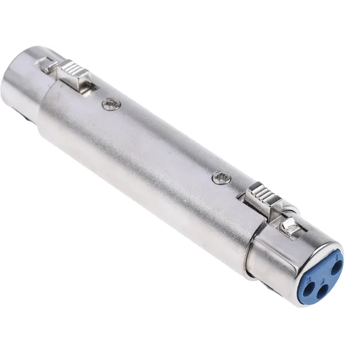 CABLEPELADO Adaptador XLR Mono 3 Pin hemba - XLR hemba | Empalme XLR | Apto para mezcladores, micrófonos, amplificadores, Ecualizador, teclados, Guitarras, Piano eléctrico, etc | 1 unidad