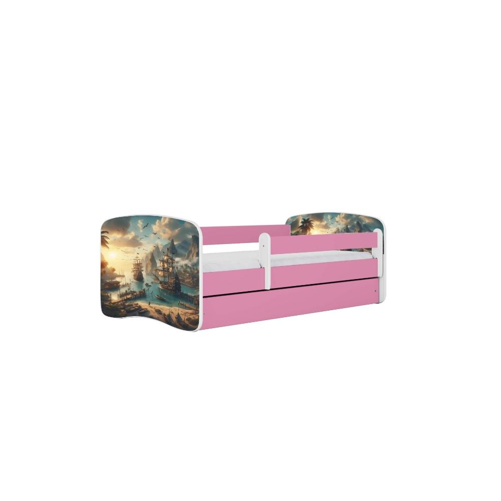 Cama 180 x 80 cm Kocot Kids com gaveta BabyDreams Ship Pink