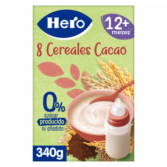Hero Baby Papillas de Cereales sin Gluten y sin Azúcares Añadidos - Para  Bebés a Partir de los 4 Meses - Pack de 6 x 340 g