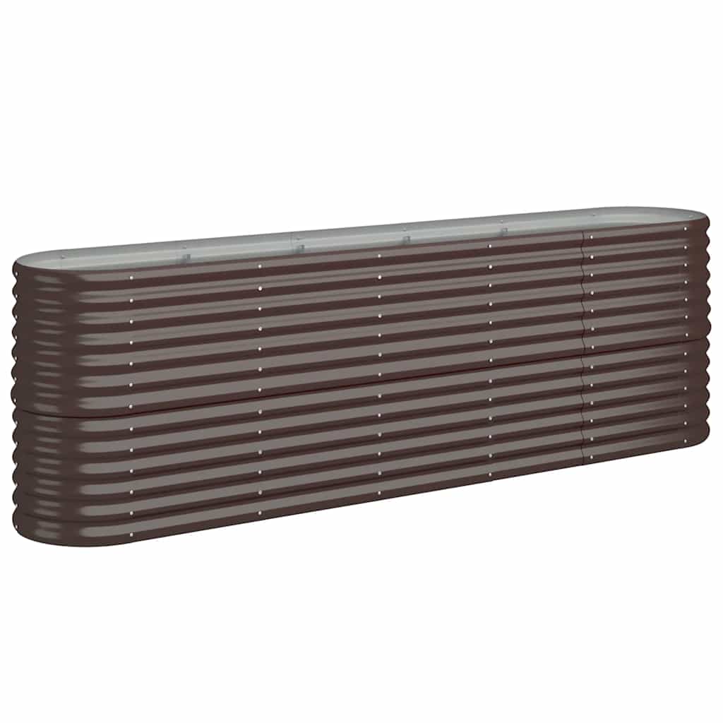 vidaXL Jardinera arriate acero galvanizado marrón 224x40x68 cm