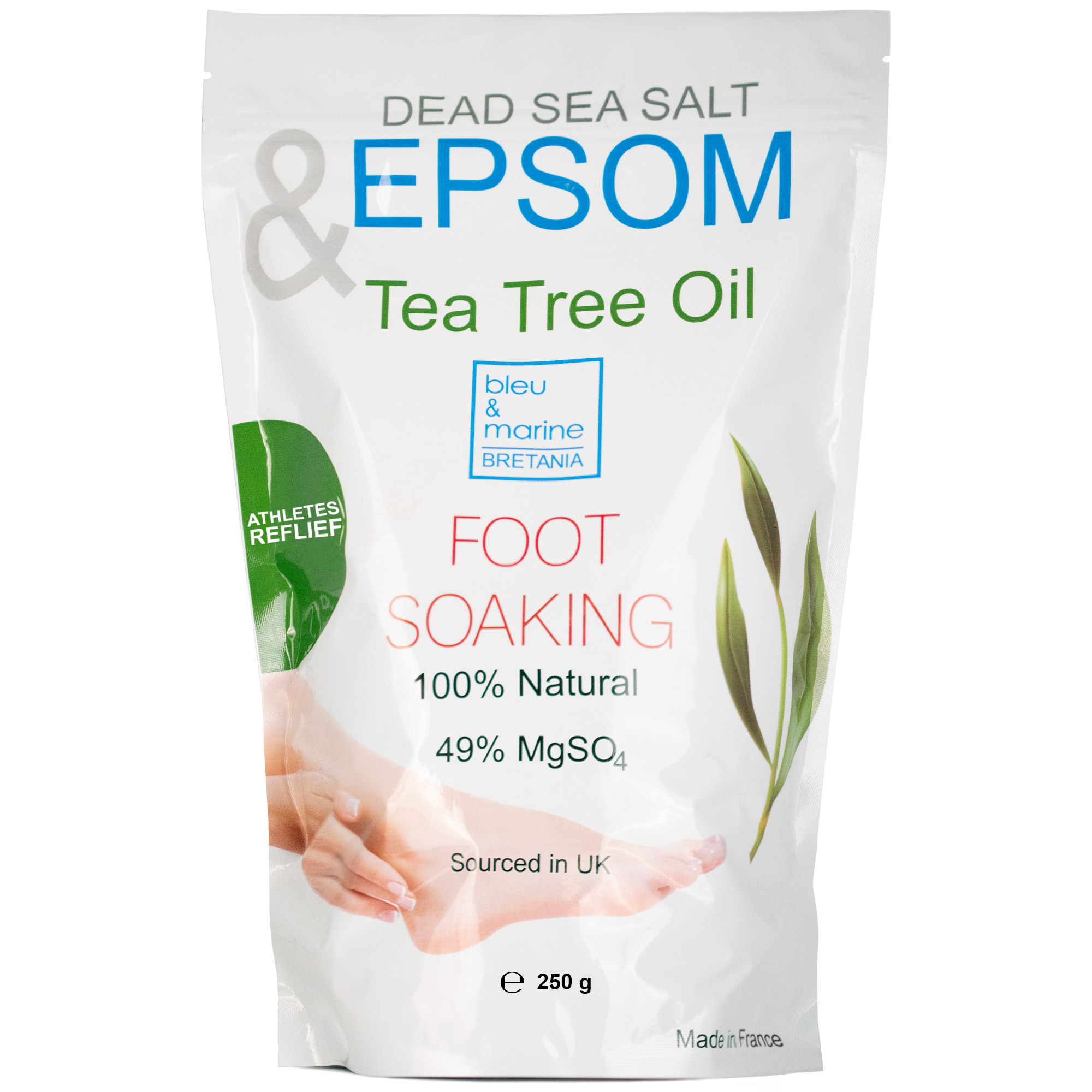 Sales de Baño con Aceite de Árbol del Té | Exfoliante Natural para Pies y Cuerpo | Relajante y Suavizante - bleu & marine Bretania
