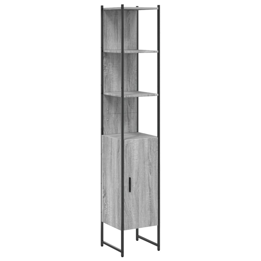 vidaXL Armario de baño madera de ingeniería gris Sonoma 33x33x185,5 cm