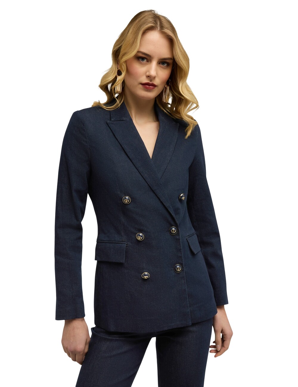 Motivi - Blazer cruzado de denim