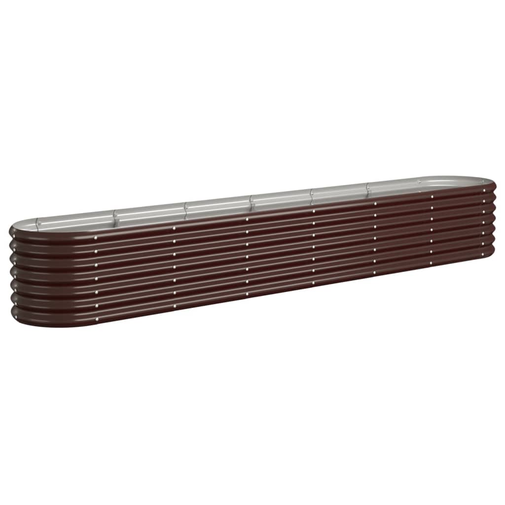 vidaXL Jardinera arriate acero galvanizado marrón 260x40x36 cm