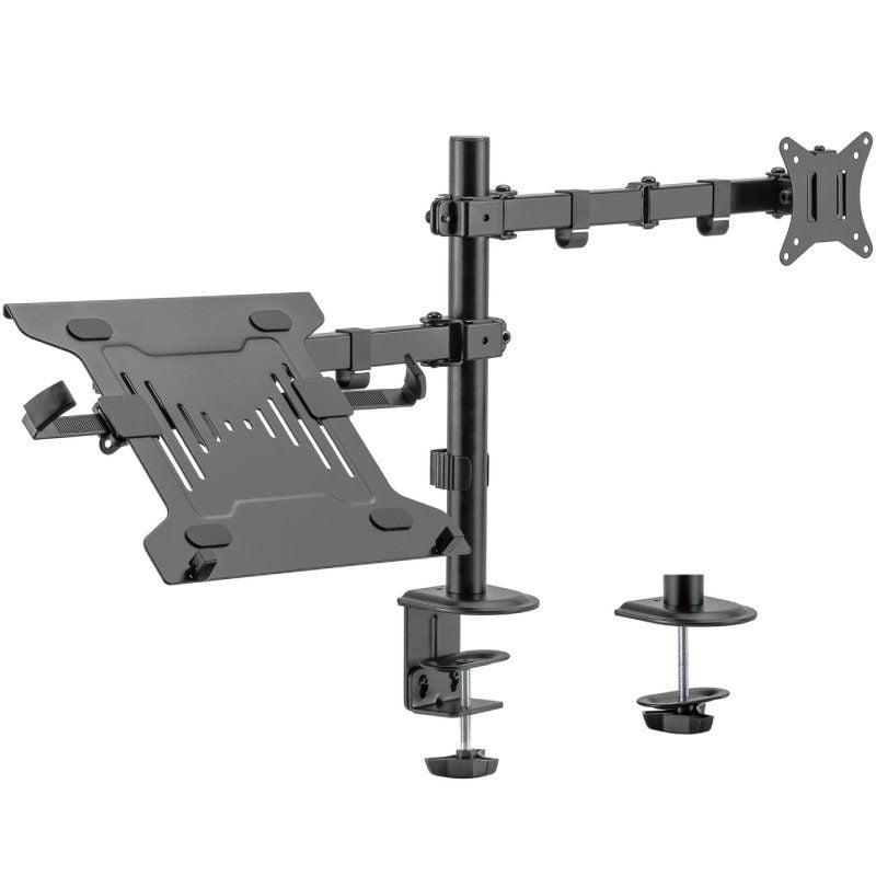 Aisens Soporte de Mesa Giratorio e Inclinable para Portatil y Monitor/TV 9Kg de 17"-32", Negro