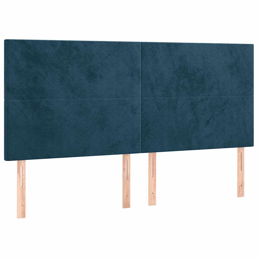 vidaXL Cabecero Terciopelo Azul Oscuro 200x5x118/128 cm