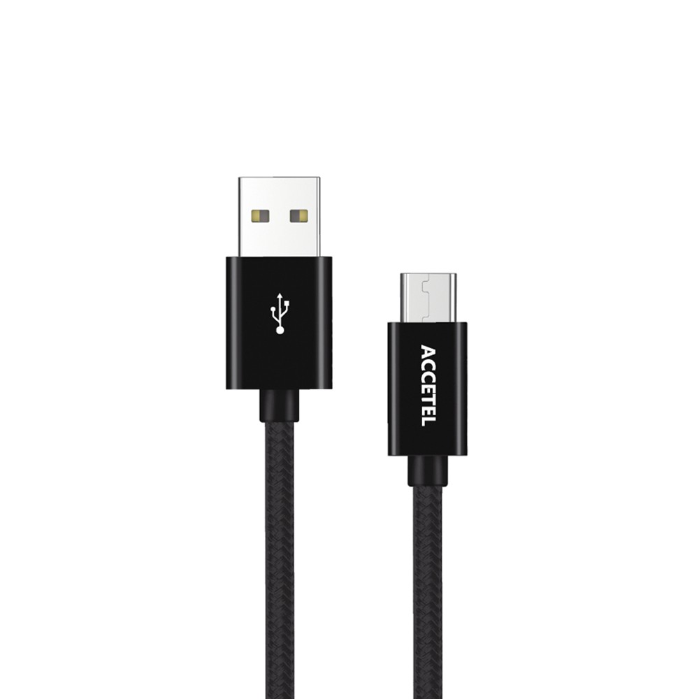 Cable Datos Nailon 2.4A - Micro USB Negro (1M) CU1812