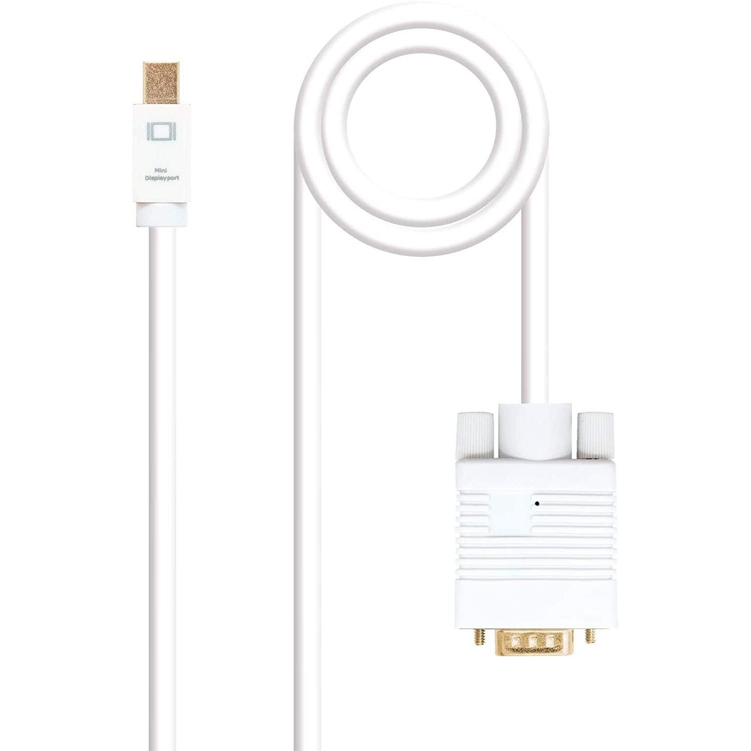 Cable Minidisplayport a VGA Nanocable 5m Blanco Alta Calidad