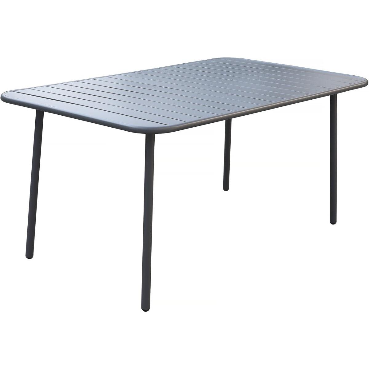 Habitat y Jardin - Mesa de jardín metálica "Bilbao" - 150 x 90 x 71 cm - Gris