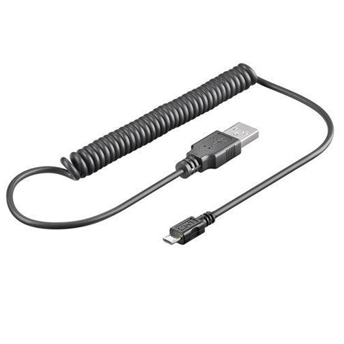 CABLEPELADO Cable USB 2.0 Tipo A - Micro USB Tipo B Espiral 1 M Negro