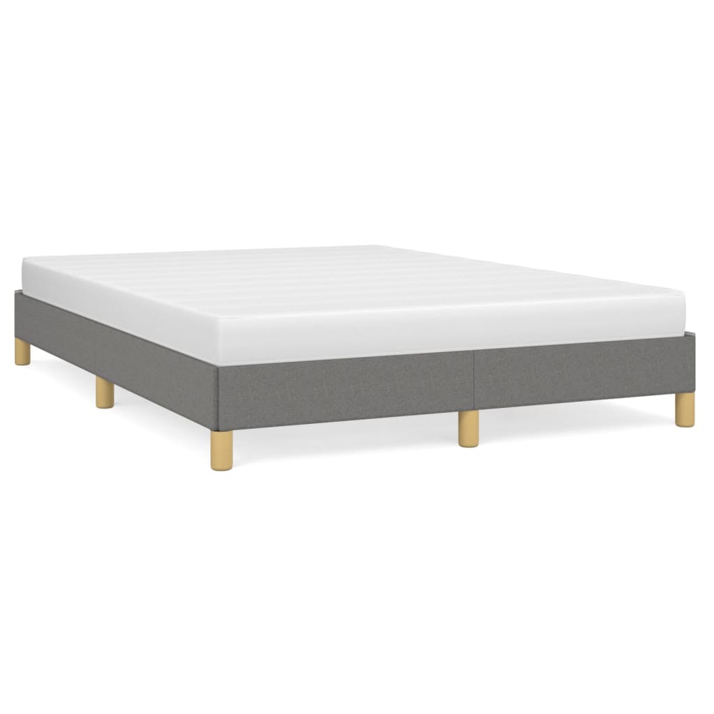 vidaXL Cama sin colchón tela gris oscuro 140x190 cm