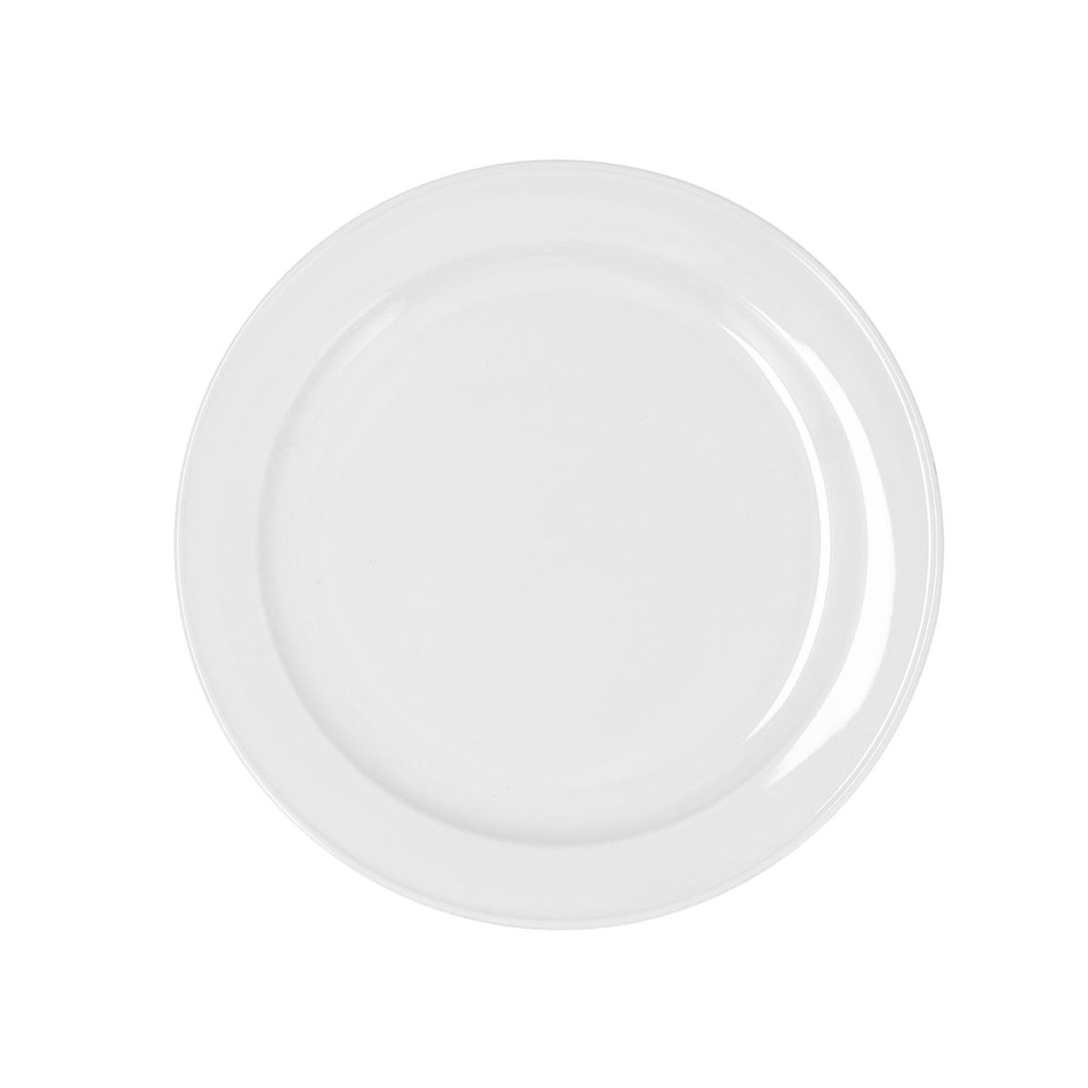 BIDASOA GLACIAL ALA ESTRCH Plato Llano Porcelana 24CM Blanco Brillo Acabado profesional de alta resistencia Apilable