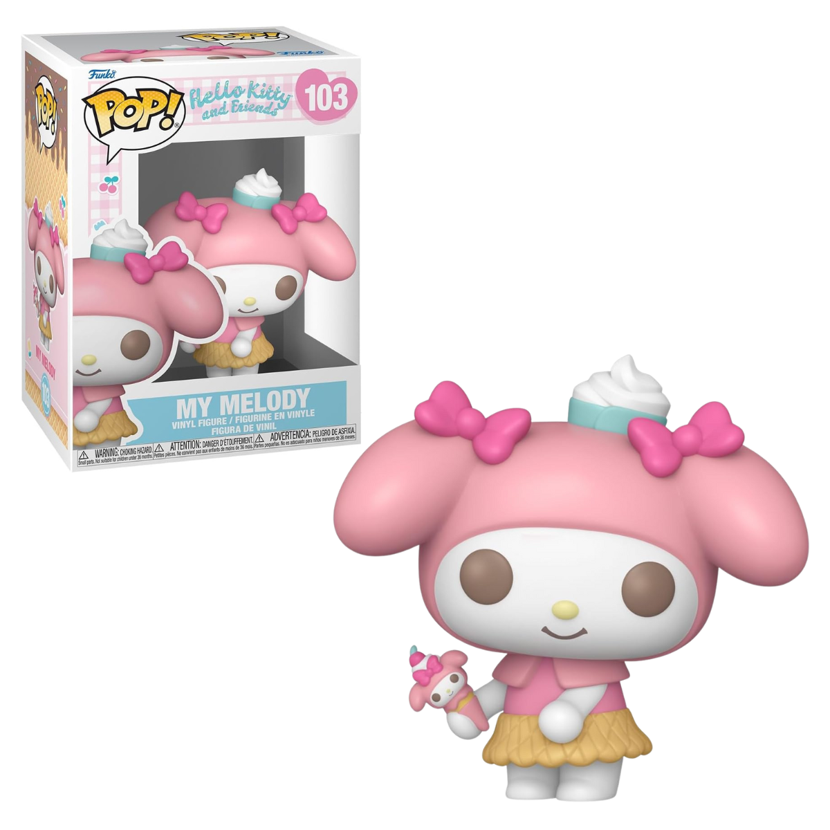 FUNKO POP! SANRIO: HELLO KITTY - MY MELODY CON HELADO, 83696, Nº103, PRODUCTO CON LICENCIA OFICIAL