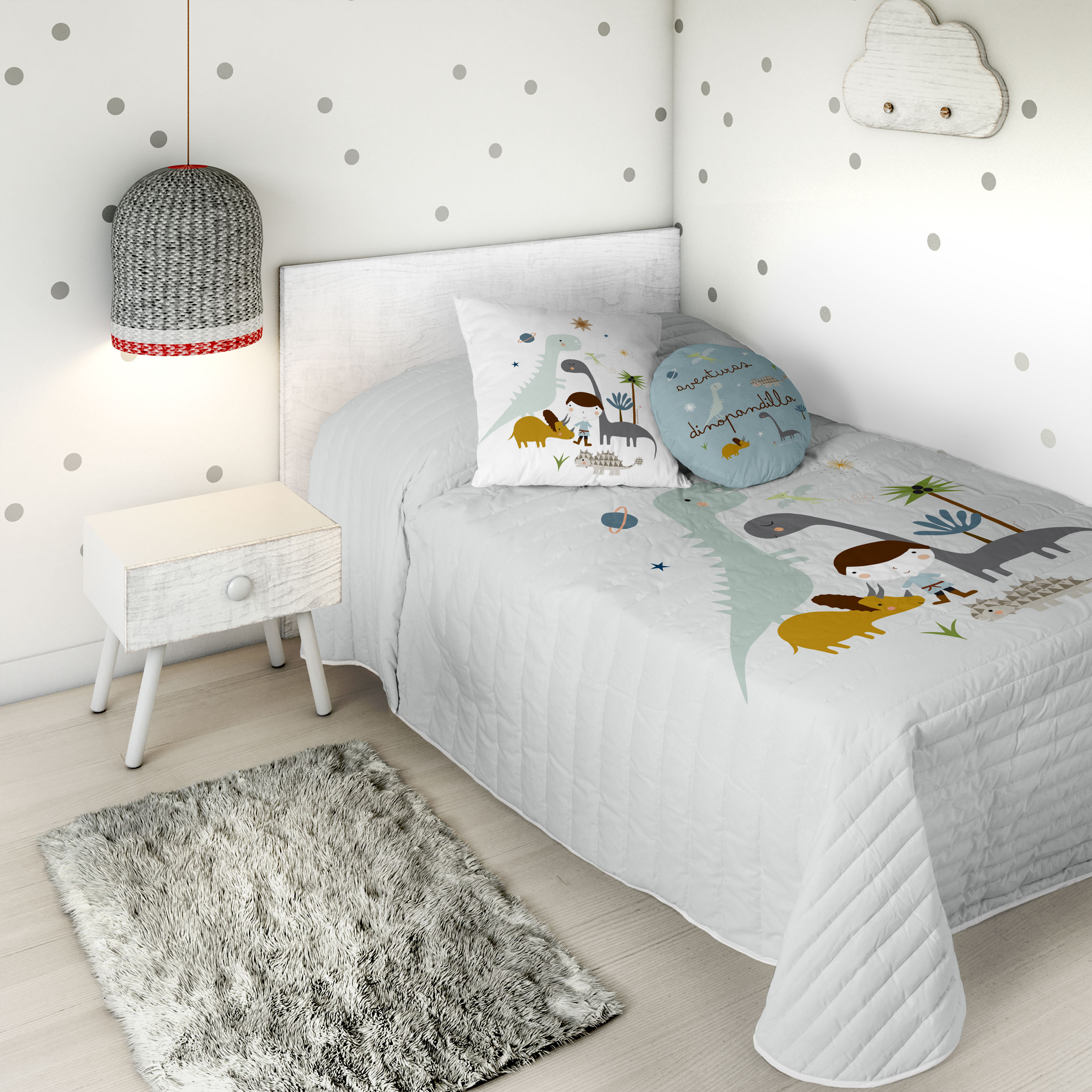 HACIENDO EL INDIO - Colcha Bouti Infantil Estampada 100% Algodón - Relleno 70 gramos -  Cubrecama Ligero Acolchado - Ideal para Primavera y Verano - Disponible para Cama 90/105 cm - Fabricada en España
