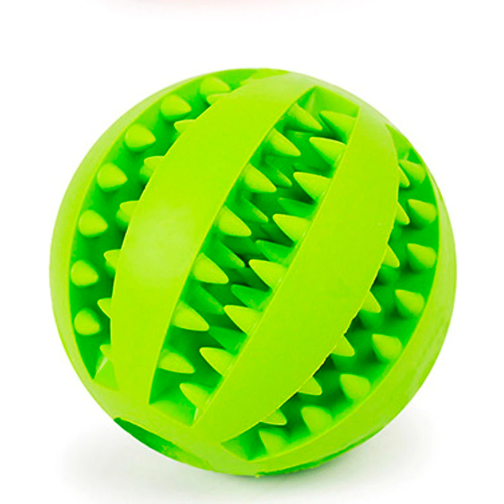 Pelota para Perros con Función de Cuidado Dental, Bola de Caucho Natural para Perros, Puntos para golosinas, Robusta Pelota de 7 cm de diámetro, Juguete para Masticar Interactivo, Pelota para Entrenamiento