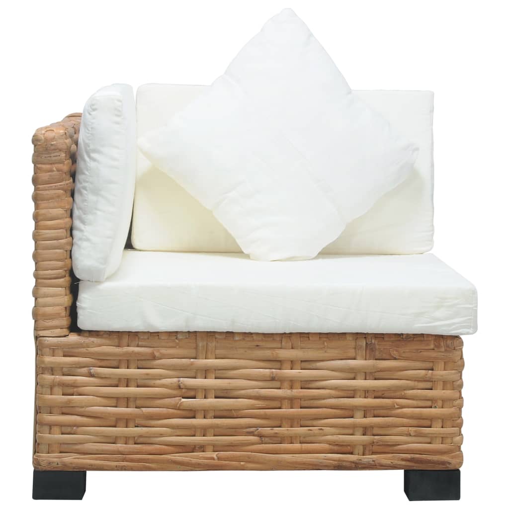 Vidaxl Sofá de Esquina de Ratán Natural con Mesa