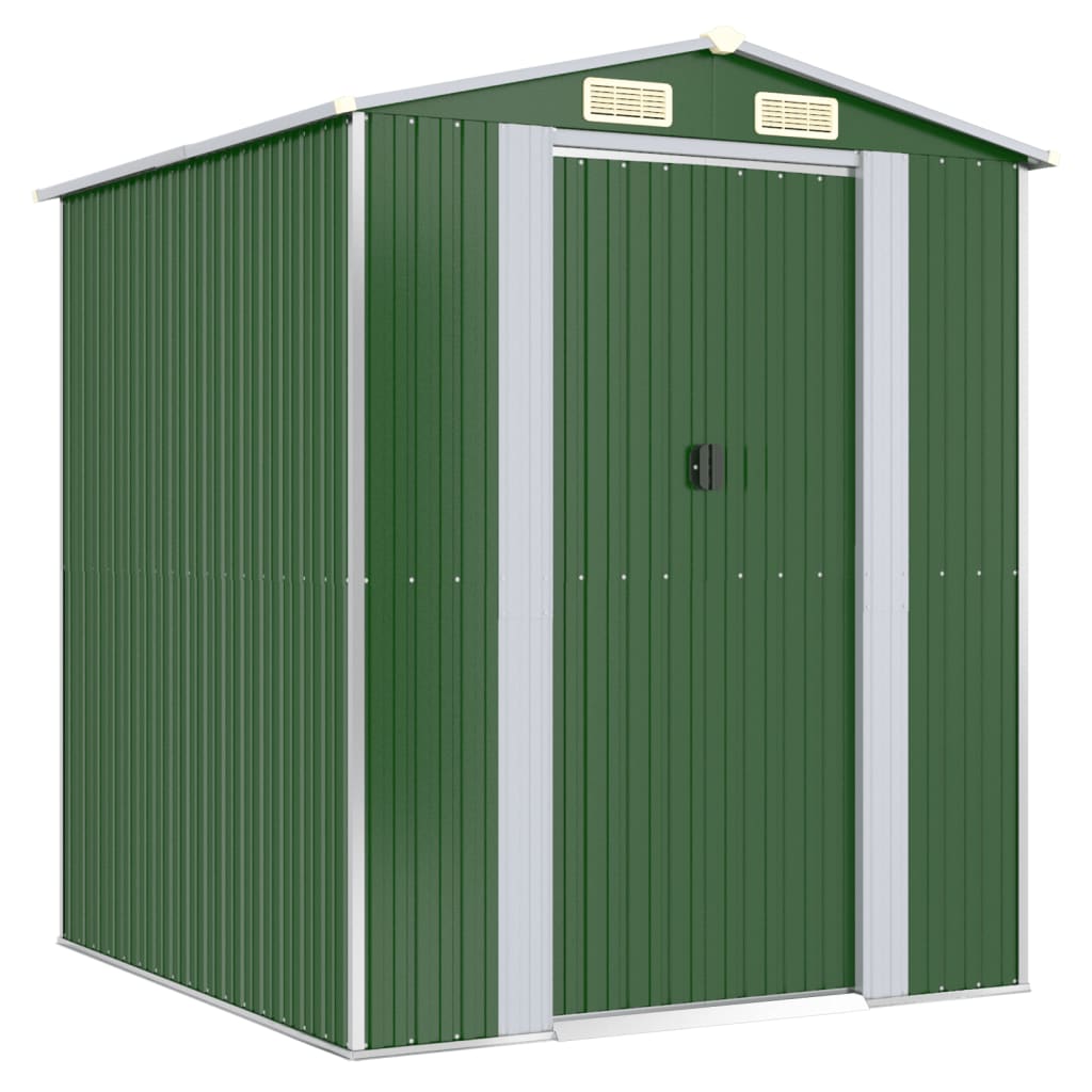 vidaXL Cobertizo de Jardín Acero Galvanizado Aire Libre Exterior Color Antracita,  Verde,  Marrón claro y mas