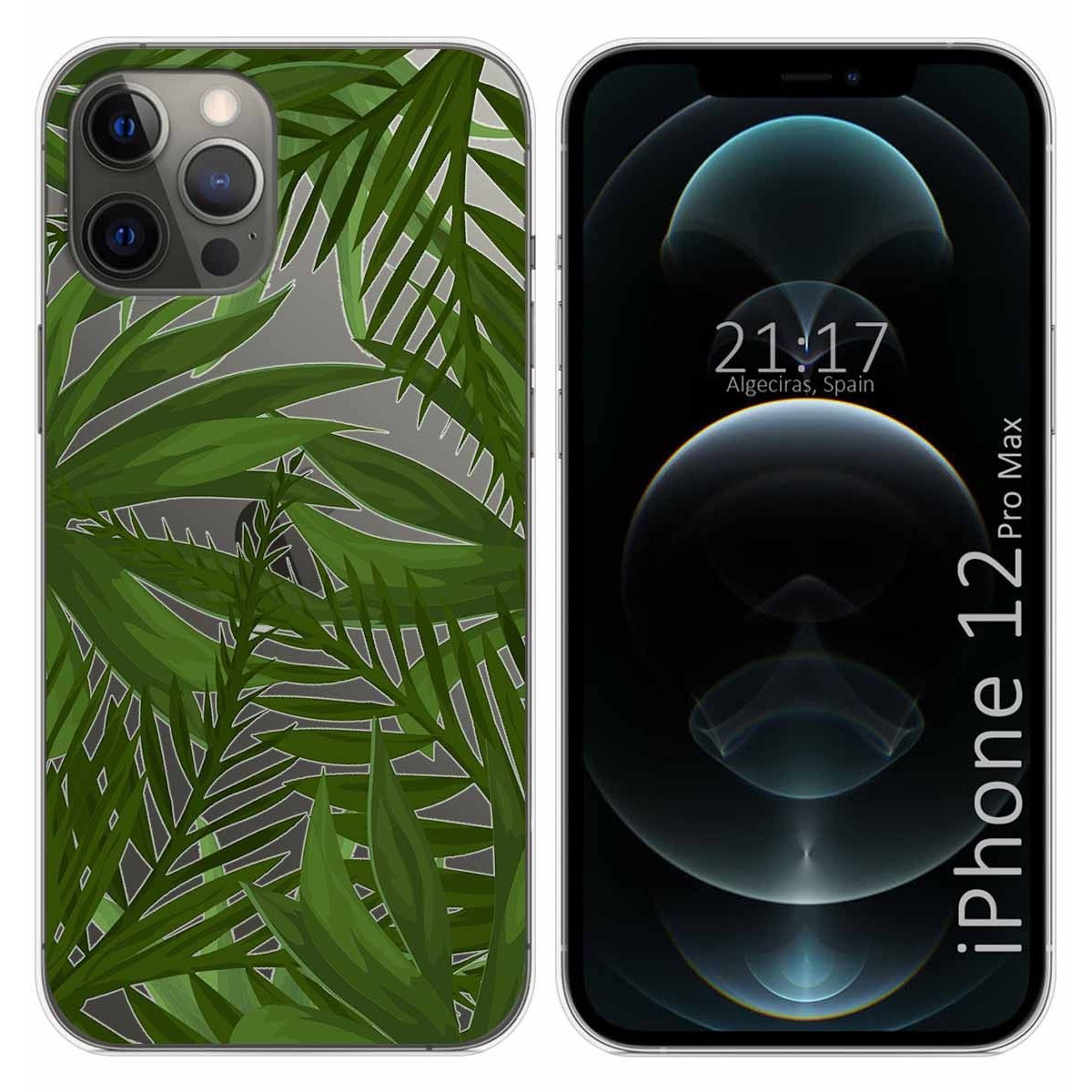 Tumundosmartphone Funda Gel Transparente para Iphone 12 Pro Max (6.7) diseño Jungla Dibujos