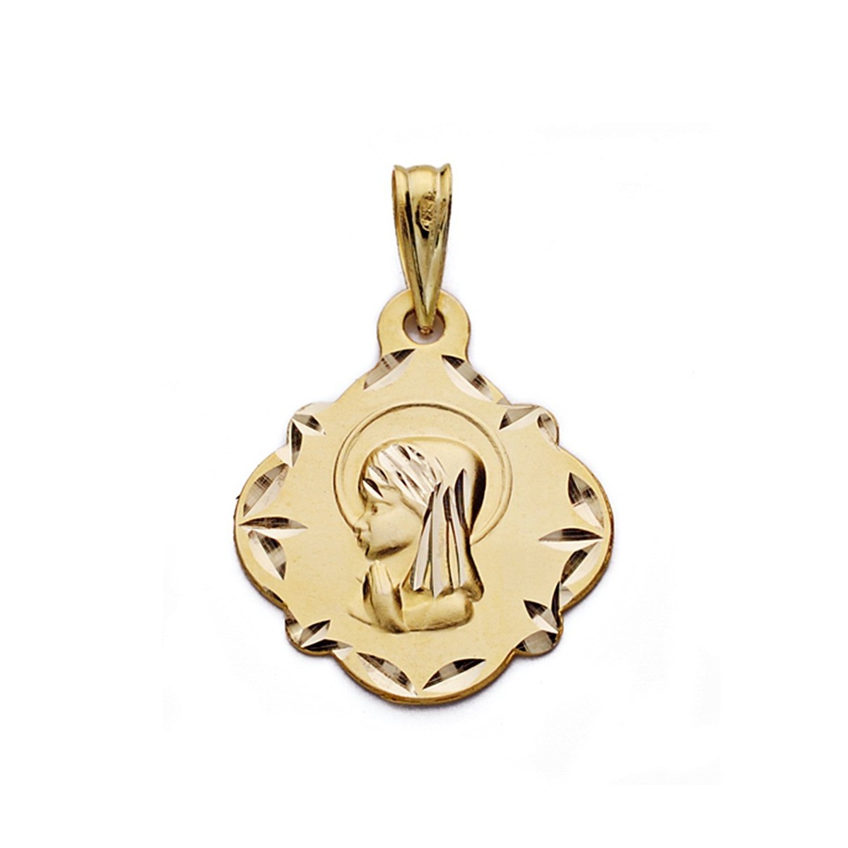 Medalla oro 9k Virgen Nina 16mm.