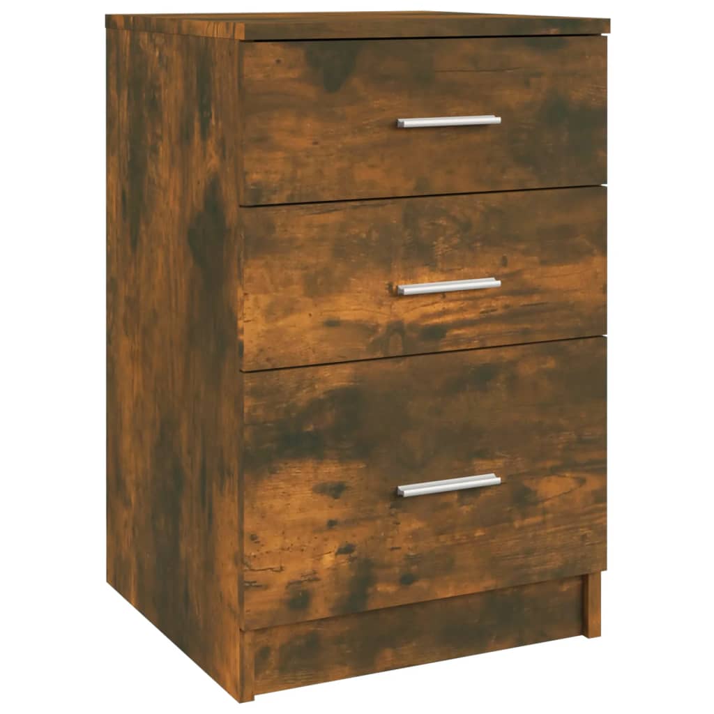 Vidaxl Mesita de Noche Madera Contrachapada 40x40x63 Cm Roble Ahumado