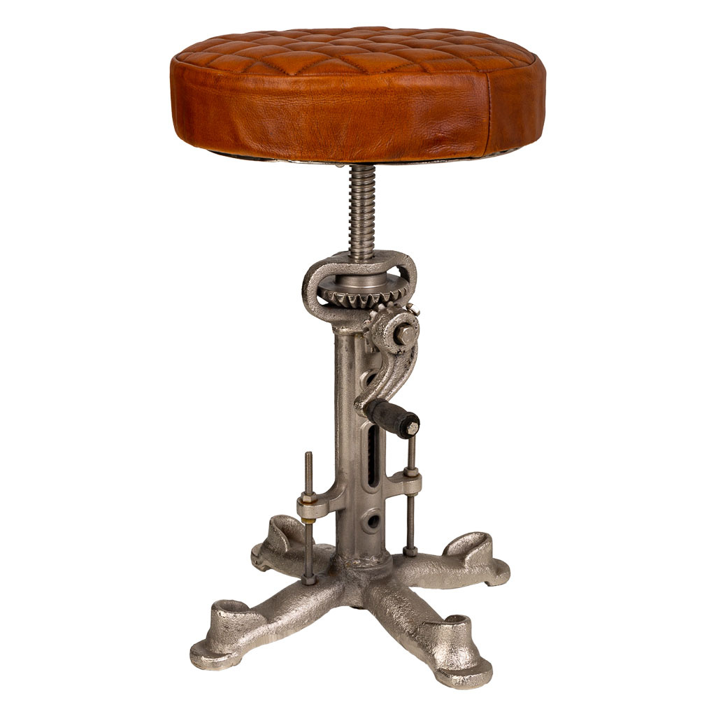 Wonderlust Deco - Taburete de metal 31x31x46 Marrón 31x31x46h cm
