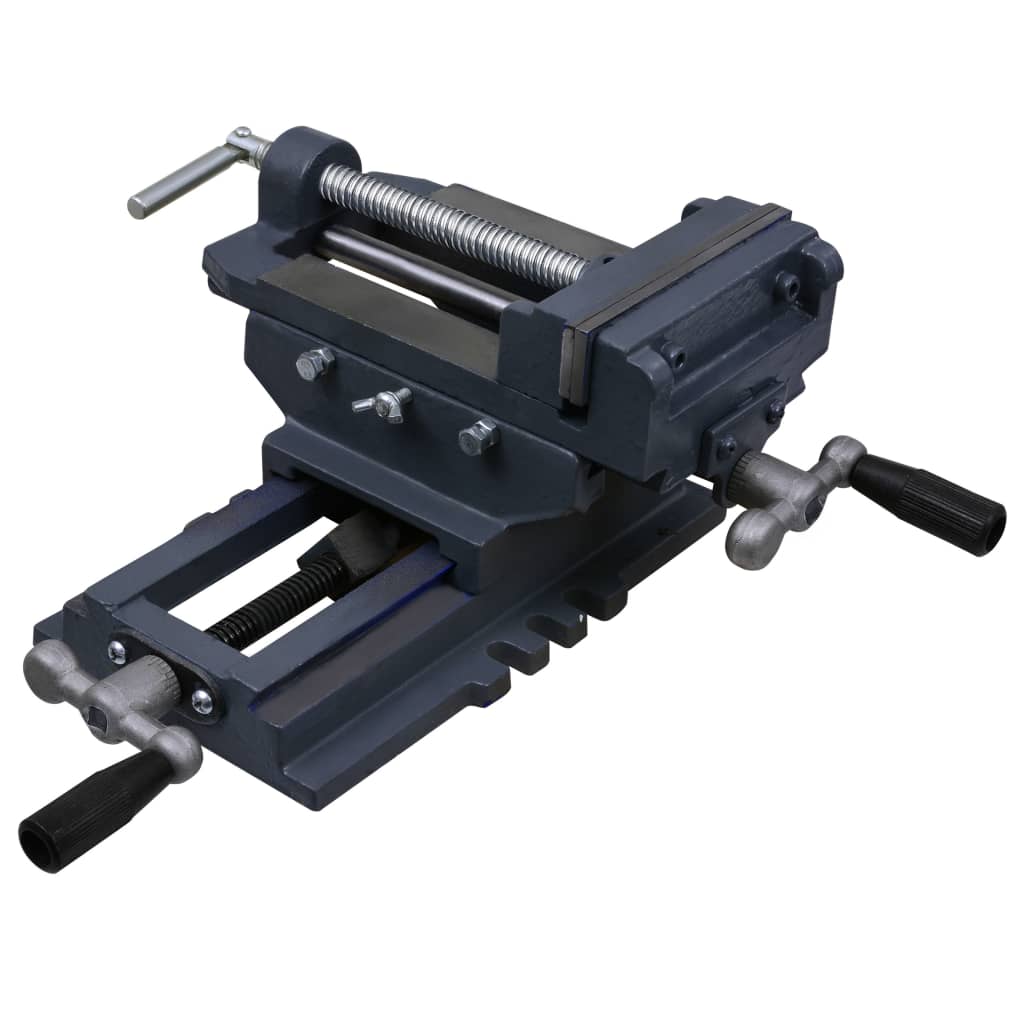vidaXL Tornillo de Banco Manual Carro Transversal Mordaza de Sujeción Dimensiones 70 mm, 127 mm, 150 mm