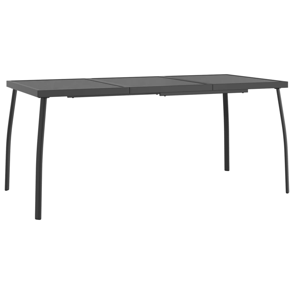 vidaXL Mesa de jardín malla de acero gris antracita 165x80x72 cm