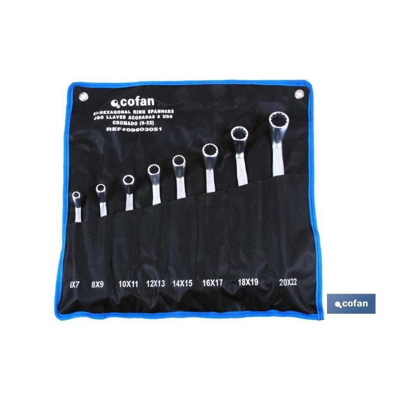 Set 12 pcs llaves acodadas de 6-7 a 30-32