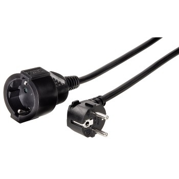 Hama  Cable de Corriente M-H 5m, con protección para niños, color negro.