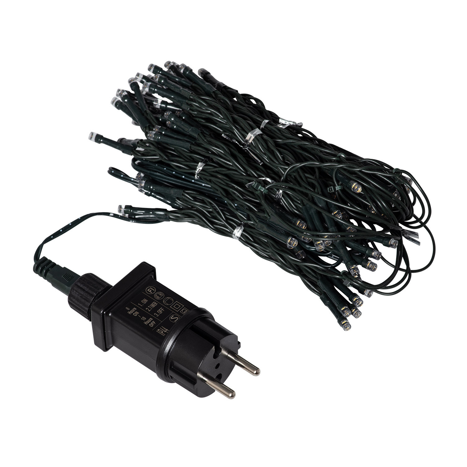 Ledkia Cortina de Guirnaldas LED 3m Short Negro 3000K Blanco Cálido