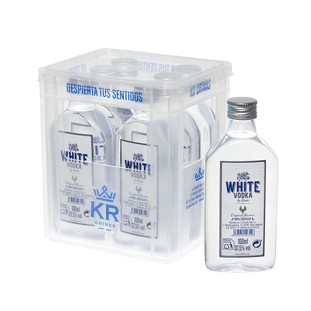 King Regal - Mini cajón White Vodka 8 botellas de 50ml KRDrinks 8437014523263