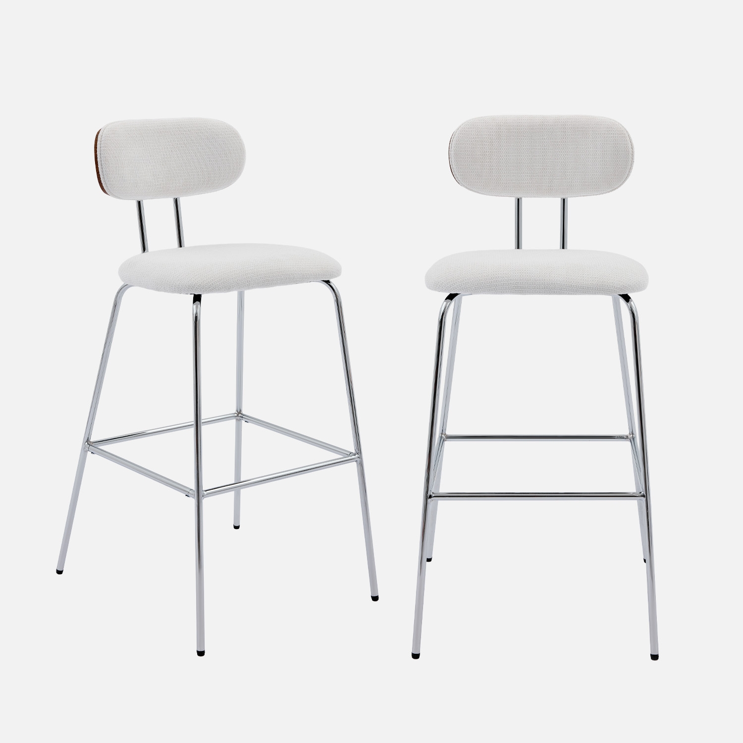 sweeek - Taburete de bar con tejido repelente al agua y patas metal cromado, set de 2 , Erin , 44x53x103