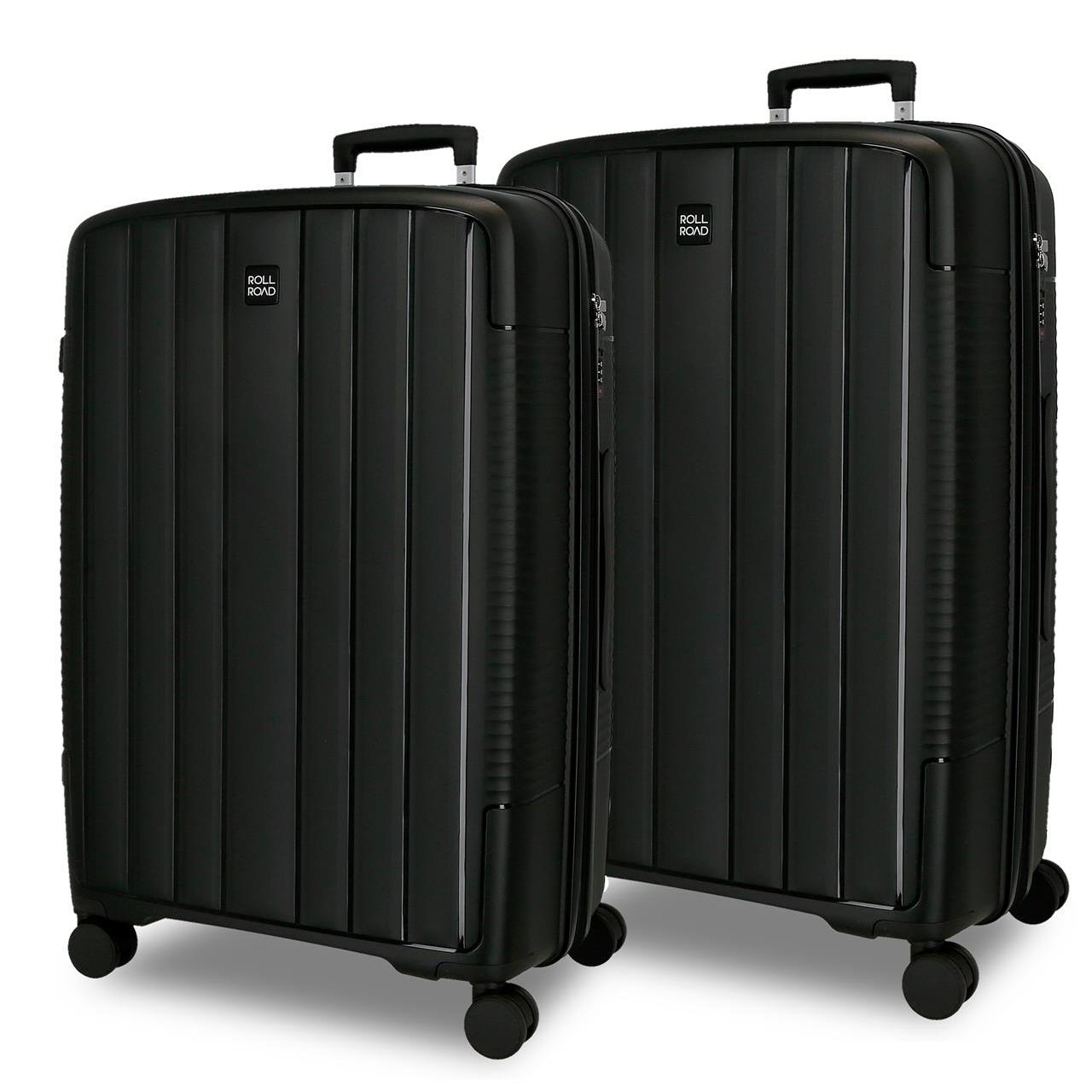Juego de maletas Roll road Acadia negro 48x75x29 cm