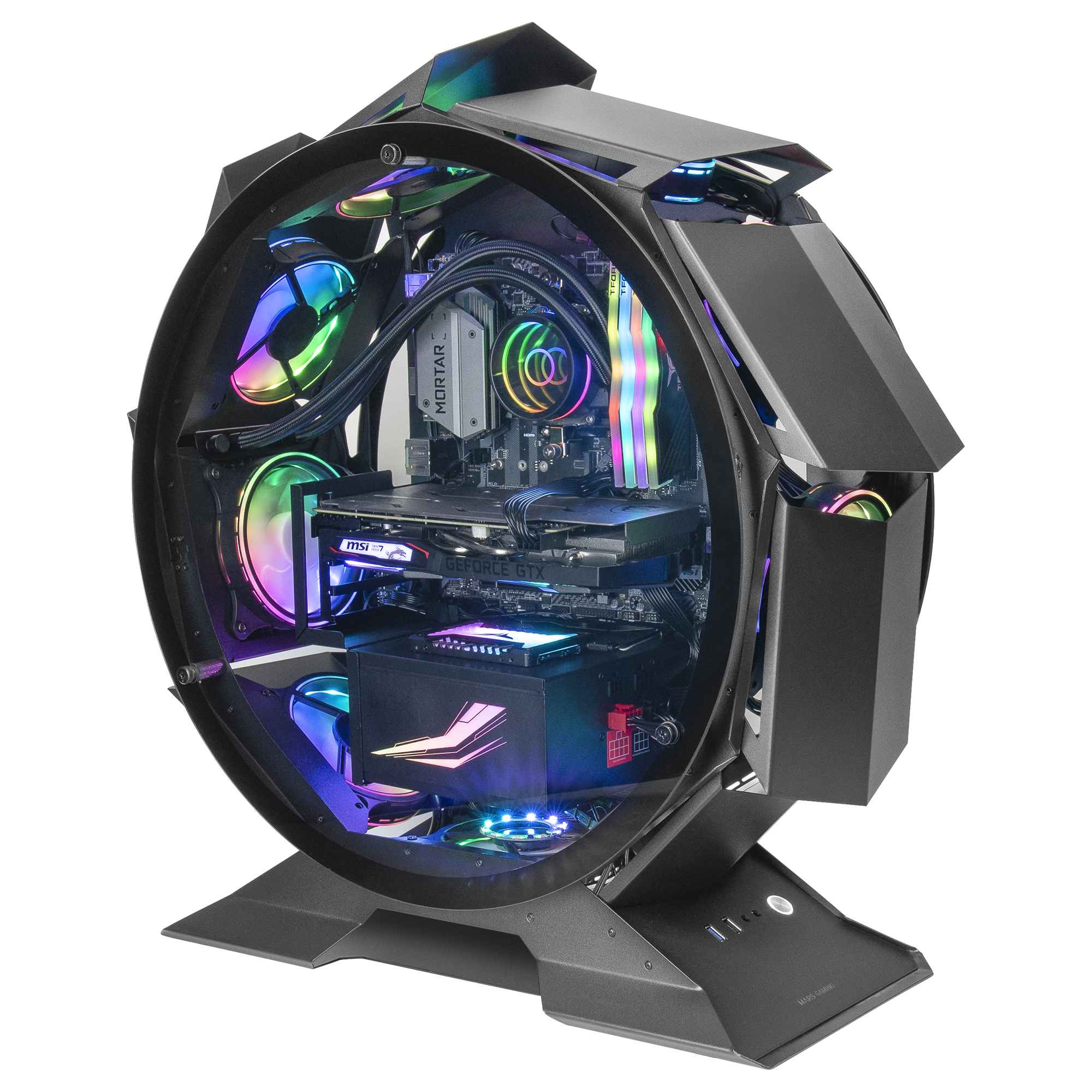Mars Gaming - MC-C Negro Caja PC ATX Panel Frontal Metal-Mesh Cristal  Templado 3 Ventiladores