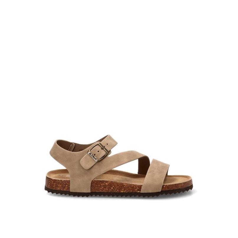 Sandalia Etika - Hombre - Suela Plana - Modelo 41021 - Color Taupe