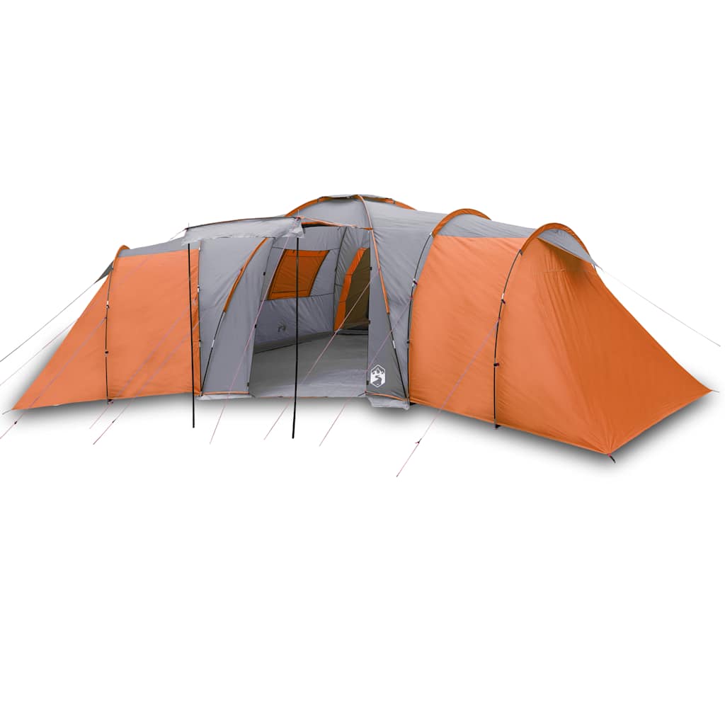 vidaXL Tienda de campaña familiar iglú 12 personas impermeable naranja