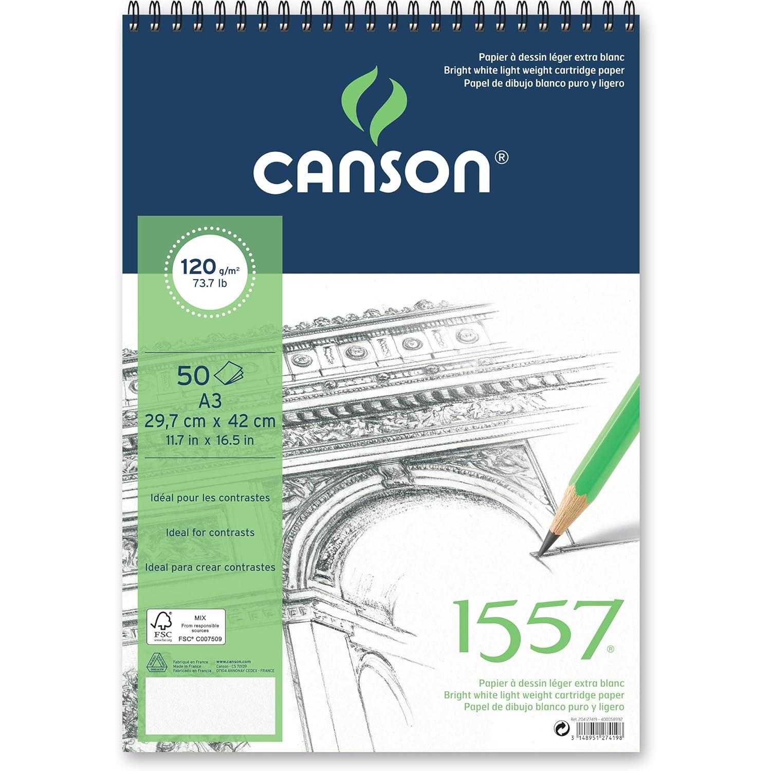 Canson JA 1557 Álbum Espiral A3-29,7x42 50 hojas Grano Fino 120g