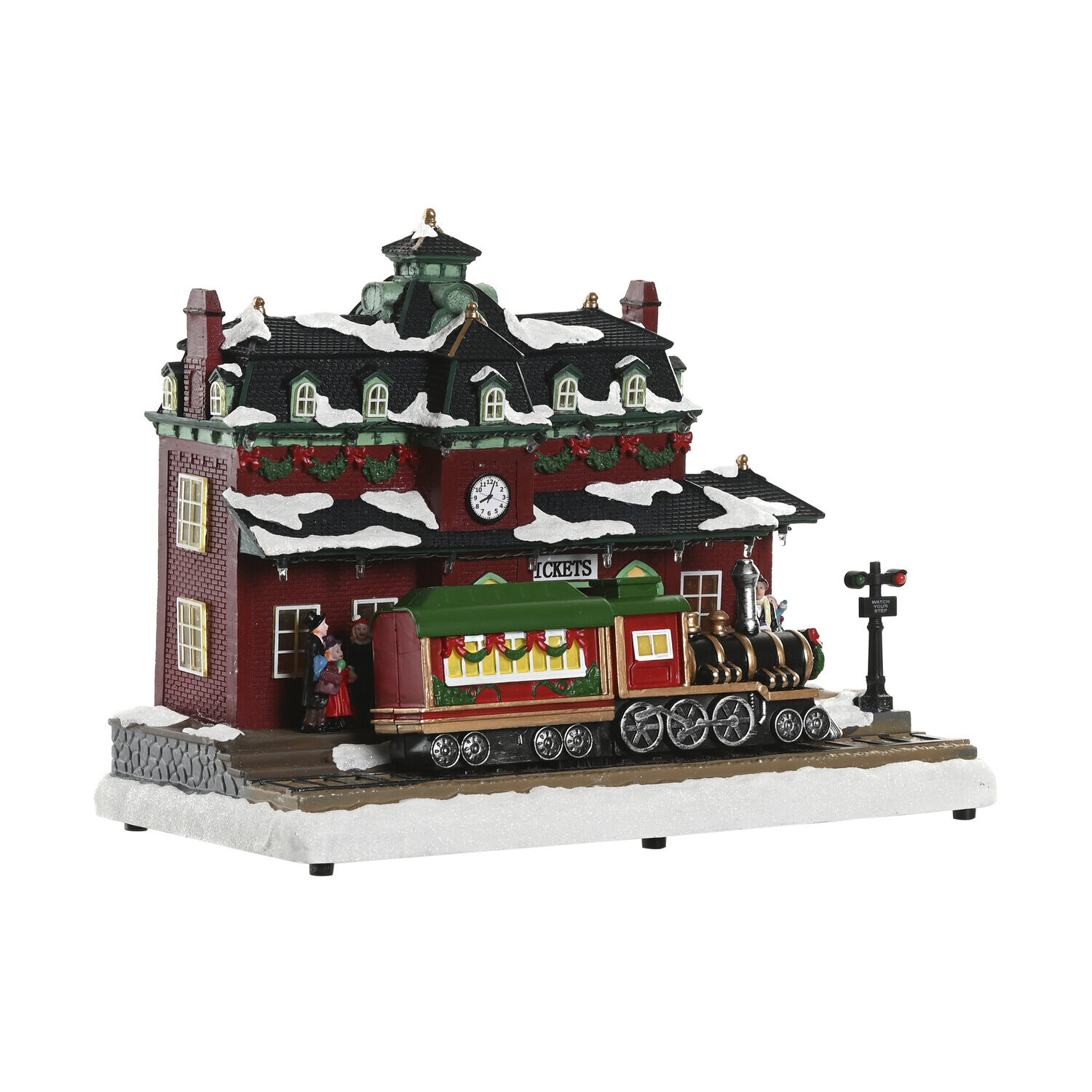 Casa led resina 32x16x25 movimiento musical , Navidad tradicional. La mejor decoración de navidad para tu hogar.