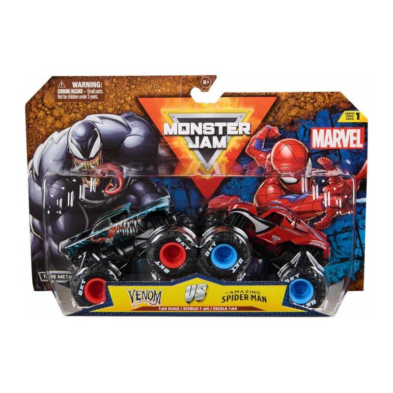 PACK 2 MONSTER JAM VENOM VS SPIDERMAN DE SPIN MASTER